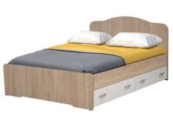 Кровать двуспальная «Соната» с ящиками / низкая ножная спинка. 